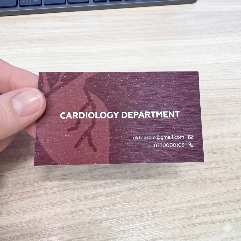 Laminated business cards with matte and gloss finish in Kyiv